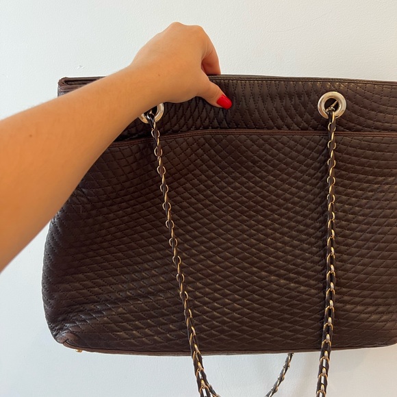 Authentic Vintage Bally Quilted Lambskin Leather Tote - Picture 2 of 5